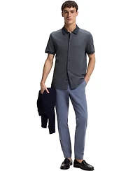 Boss by Hugo Men's Bubble-Structure Cotton Regular-Fit Dress Shirt