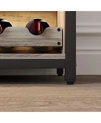 gaomon 3-Tier Wine Bar Cabinet with Led Detachable