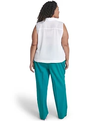 Calvin Klein Plus Collared Neck Sleeveless Top