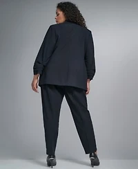 Calvin Klein Mid Rise Slim Leg Pant Collarless One Button Jacket