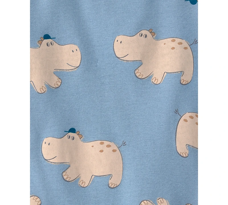 Carter's Baby Boys' Blue Hippo Snap-Up Romper