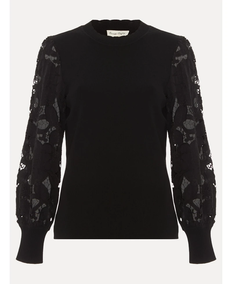 Phase Eight Women's Harriet Lace Sleeve Round Neck Jumper