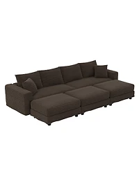 Streamdale Furniture Plush Corduroy 4-Seat Sofa