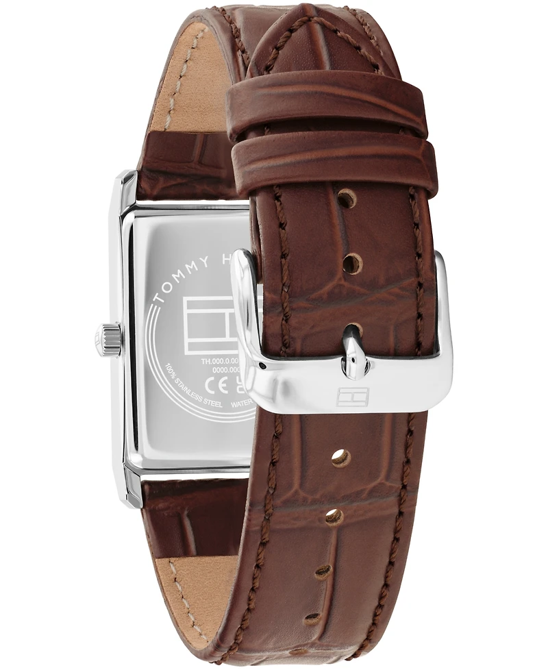 Tommy Hilfiger Men's Quartz Brown Leather Watch, 25.5 mm