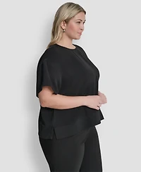 Dkny Plus Crew Neck Short-Sleeve Top