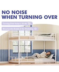 Streamdale Furniture Twin Over Twin Metal Bunk Bed with Guard Rails & Ladder, Space-Saving