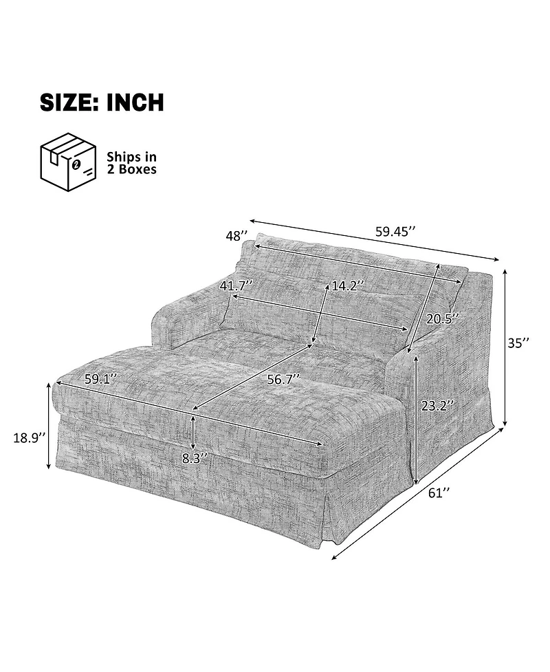 Streamdale Furniture Chenille Sofa Bed, 59.5-Inch Sleeper Sofa