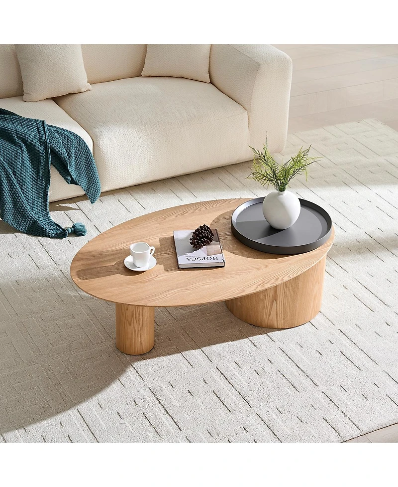 Streamdale Furniture Modern Oval Luxury Coffee Table, Sophisticated Living Room Center Table