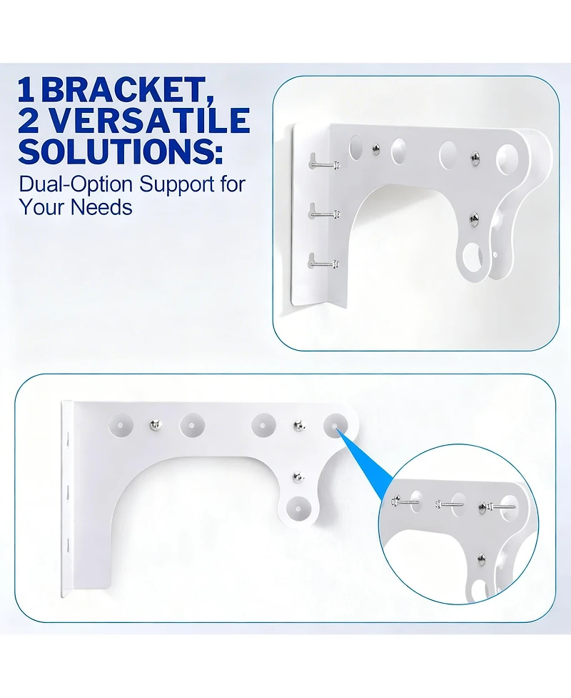 Yigii Expandable Steel Closet Shelves,Wall/Side Mount, Holds 220 lbs