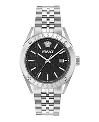 Versace Men's Athletic Silver Stainless Steel Bracelet Watch, 41mm