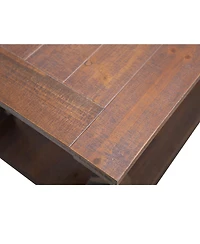 Streamdale Furniture Farmhouse Coffee Table, Rustic Living Room Table with Storage Shelf