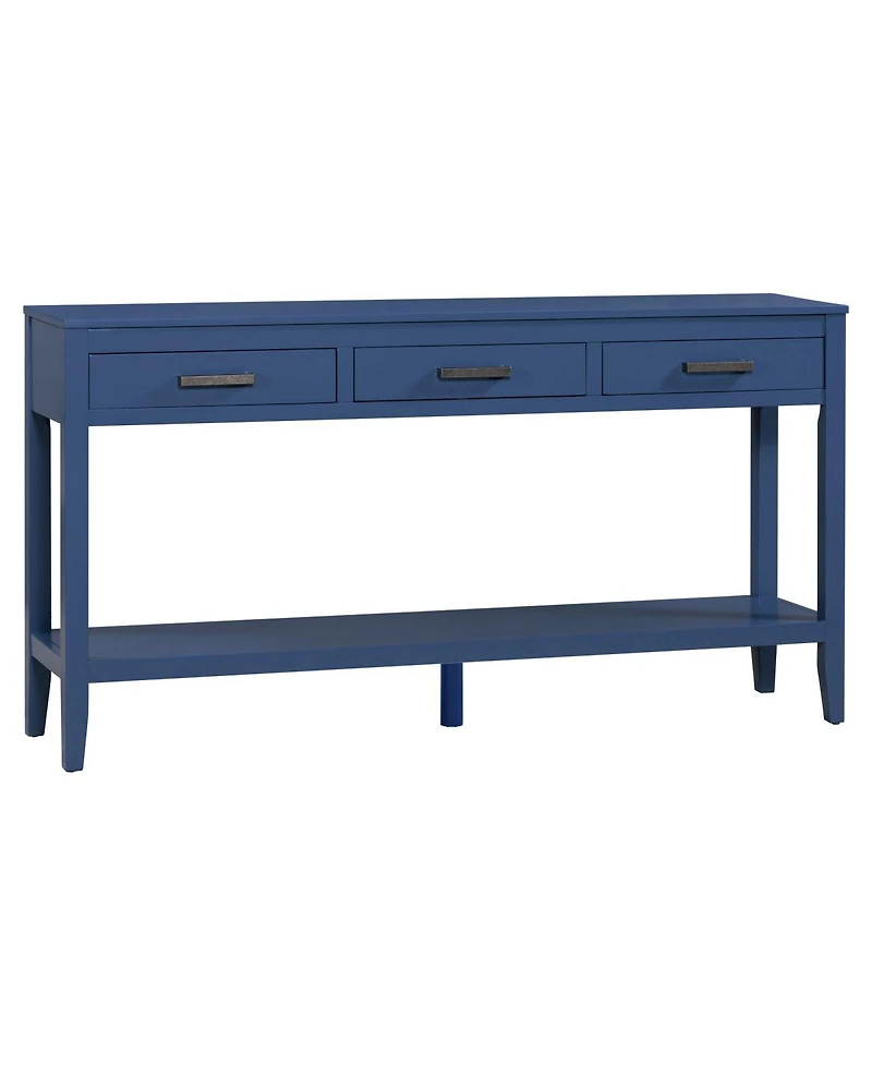 Streamdale Furniture 59.1" Farmhouse Console Table with 3 Drawers & Bottom Shelf
