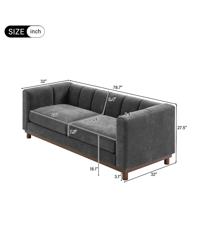 Streamdale Furniture Modern Sofa Couch 78.7" Loveseat for Living Room, Apartment, Small Space