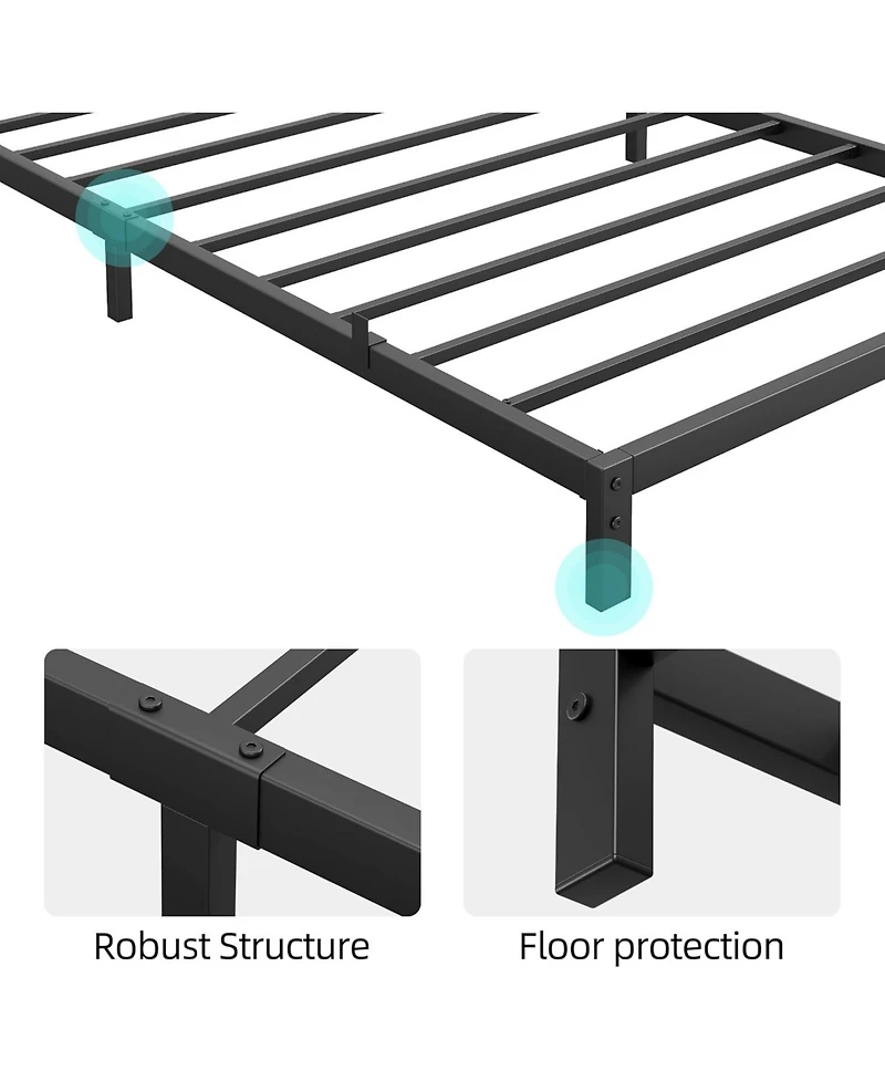 gaomon Inch Bed Frame Metal Platform, Bed Frame with Ample Storage, No Box Spring Needed and Steel Slat Support