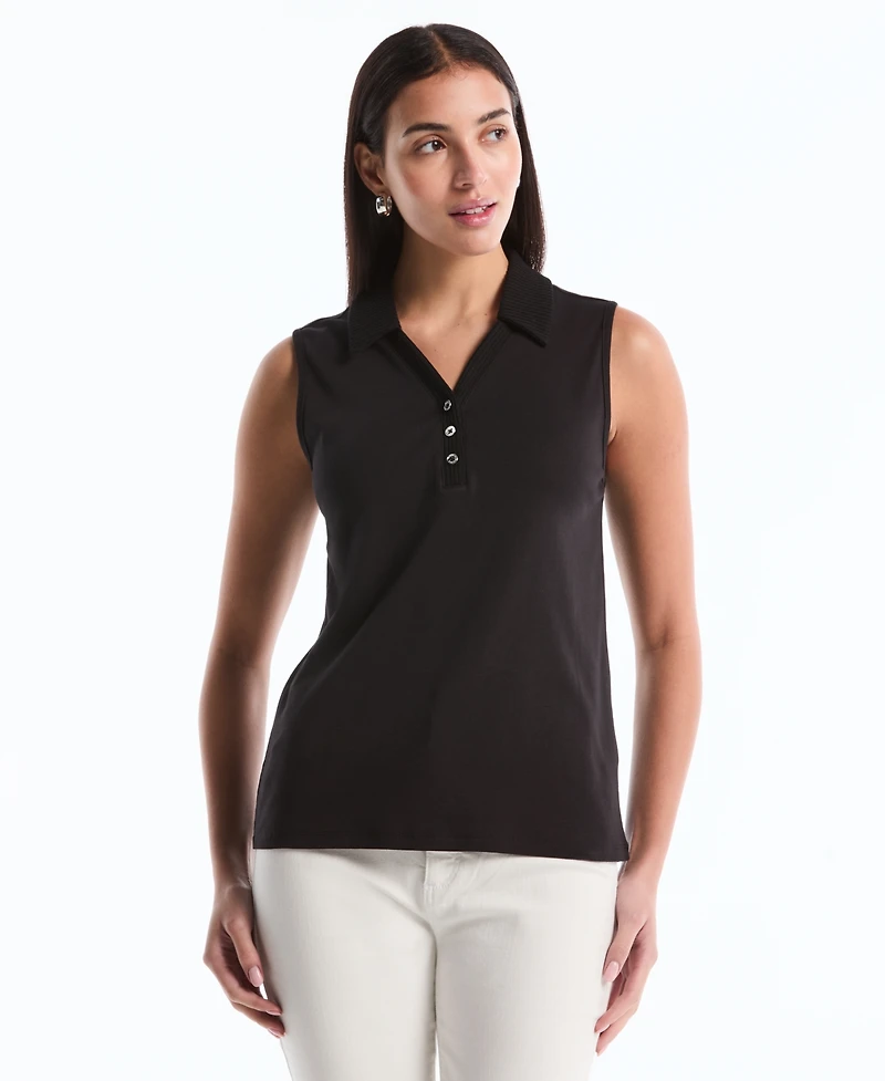 Rafaella Petite Sleeveless Polo Top