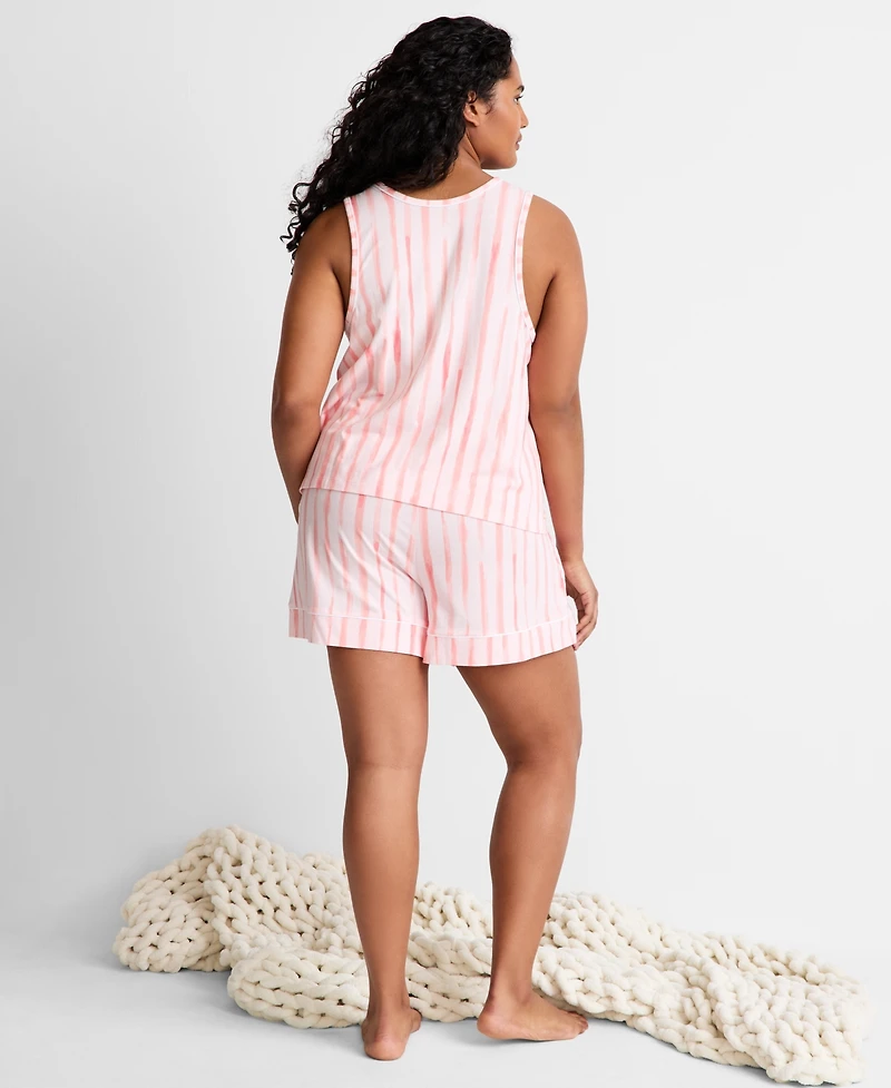 State of Day Women's Henley Tank & Shorts Pajama Set, Macy's Exclusive