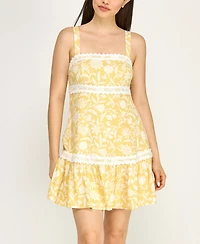 Trixxi Junior's Sleeveless Ric Rac Trim Short Dress