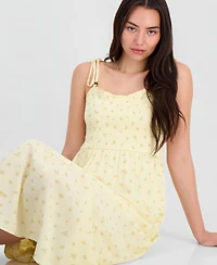 Hippie Rose Juniors' Ditsy Floral Smocked Maxi Dress