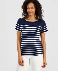 Style & Co Women's Pima Cotton Button-Shoulder Top, Exclusively at Macy's