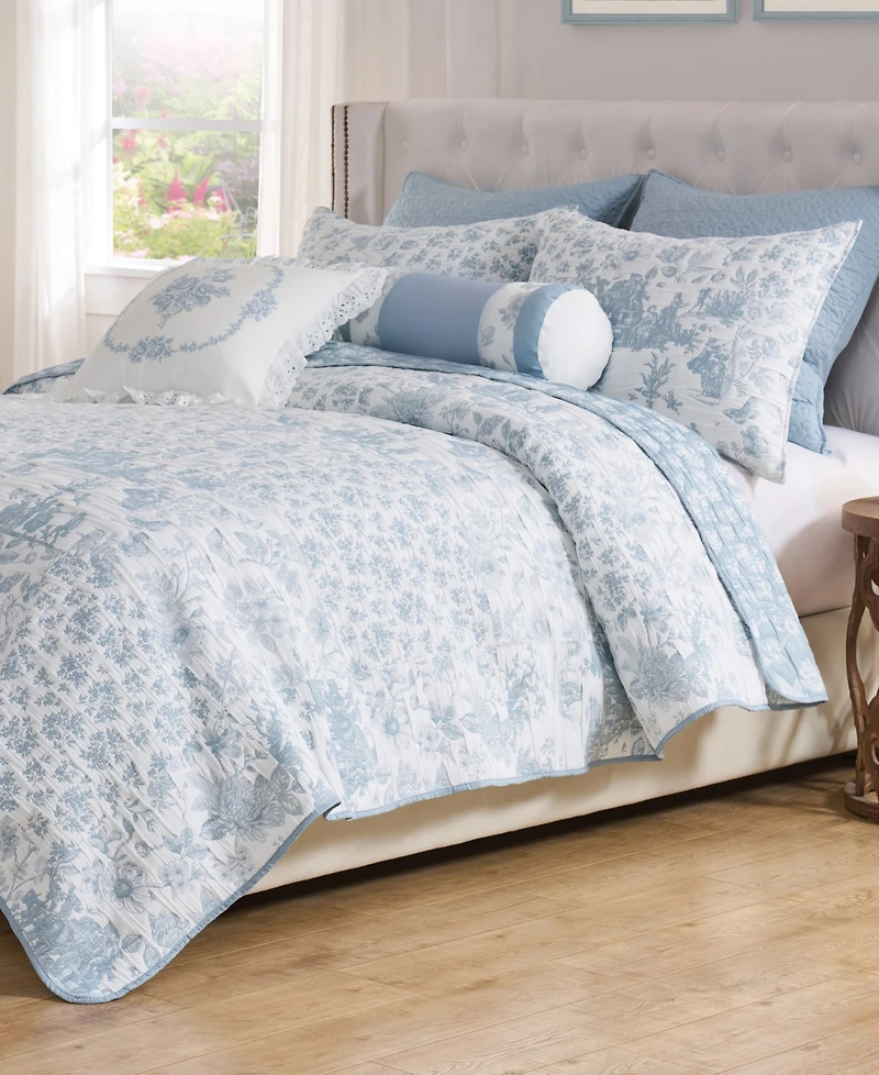 Greenland Home Fashions Toile Patch Reversible 3-Pc. Coverlet Set