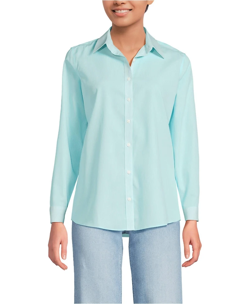 Lands' End Petite No Iron Button Front Shirt