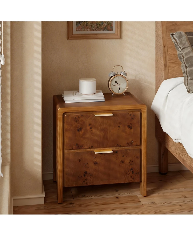 Yigii Rustic Nightstand, Farmhouse Style, No Assembly, Durable