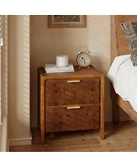 Yigii Rustic Nightstand, Farmhouse Style, No Assembly, Durable