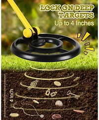 Joyaire Kids Metal Detector with 7.4 Inch Waterproof Coil & Lcd Display, 1.1lb Lightweight, 24-35 Inch Adjustable Foldable for Boys & Girls