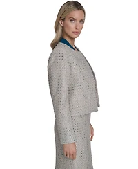 Calvin Klein Petite Collarless Open Front Jacket