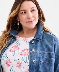 Style & Co Women's Plus Size Short-Sleeve Scoop-Neck Top, Exclusively at Macy's