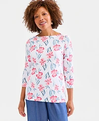 Style & Co Petite Boat Neck Pull-On Top, Macy's Exclusive