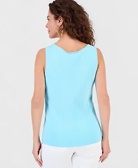 Style & Co Petite Square Neck Cotton Tank Top, Macy's Exclusive