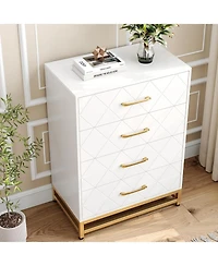 gaomon Wooden Dresser for Bedroom, Dressers & Chest of Drawers with 4 Drawer, Wood nightstand for Storage and Organization