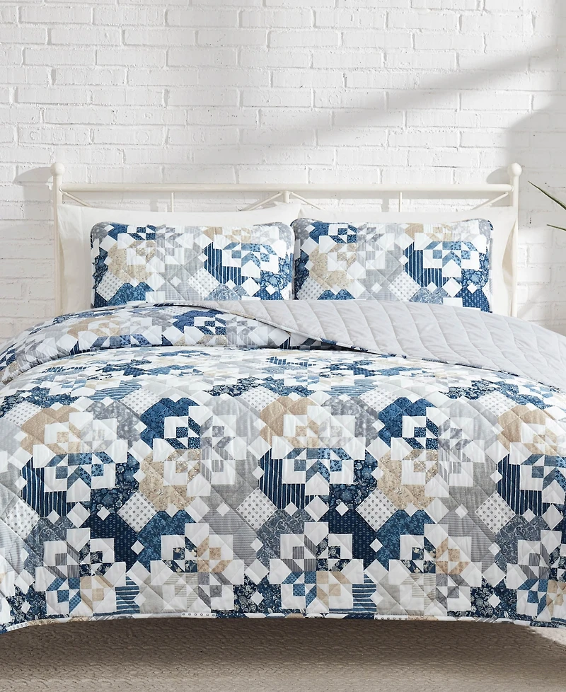 Lucky Brand Serra Patch Reversible 3-Pc. Quilt Sets