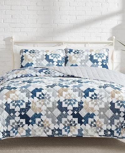 Lucky Brand Serra Patch Reversible 3-Pc. Quilt Sets, King