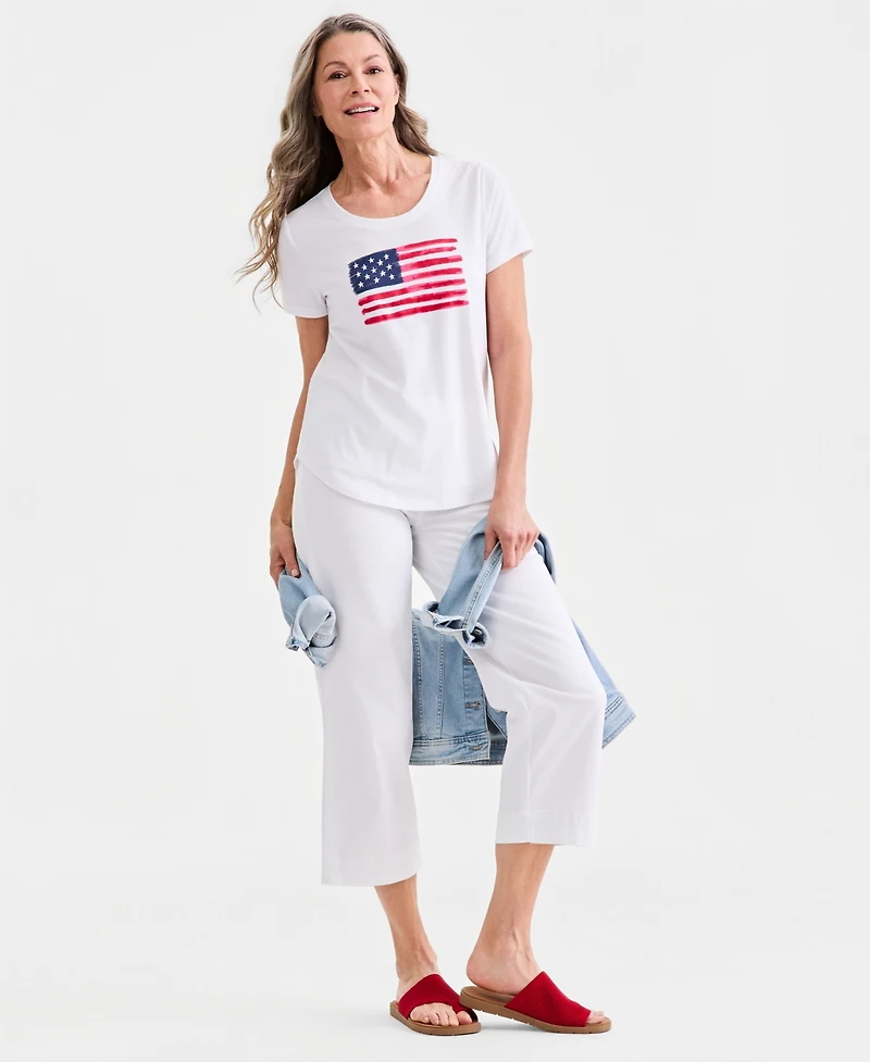 Style & Co Women's Americana Graphic Short-Sleeve Crewneck T-Shirt, Macy's Exclusive