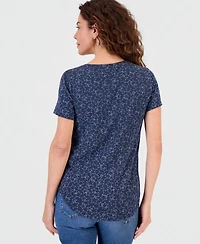 Style & Co Women's Printed Short-Sleeve Crewneck T-Shirt, Macy's Exclusive
