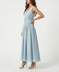 Taylor Women's Knot Detail V-Neck Dress