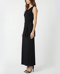 Taylor Women's Fringe Detail Peplum Cowl Neck Fit & Flare Dress