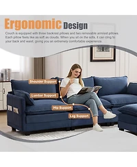 Streamdale Furniture 102" Oversized Modular Sectional Sofa with Movable Ottoman