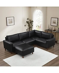 Streamdale Furniture Modern Luxury 5-Piece Modular Sectional Sofa with Ottoman