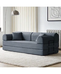 Streamdale Furniture Corduroy Convertible Sleeper Sofa Bed with Pillow