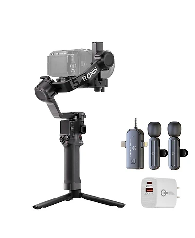 Dji Rs 5 Handheld Gimbal Stabilizer + Wireless Microphone Set + Usb Wall Charger