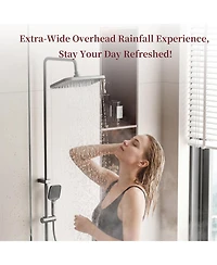 Lalahoo 3-Spray Rain Shower Faucet 2.5 Gpm & Handheld Combo Kit, 10.63 in. Rain Head