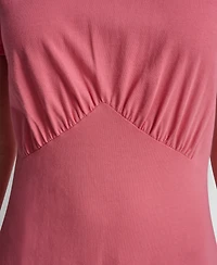 Dkny Jeans Women's Ruched Bodice Crewneck Long Dress