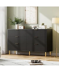 gaomon 6 Drawer Dresser for Bedroom, Large Dresser Chest of Drawers, Modern Wood Storage Organizer