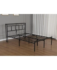 Streamdale Furniture Streamdale 14" Queen Bed Frame w/ Storage Headboard, Usb-c, Led Light