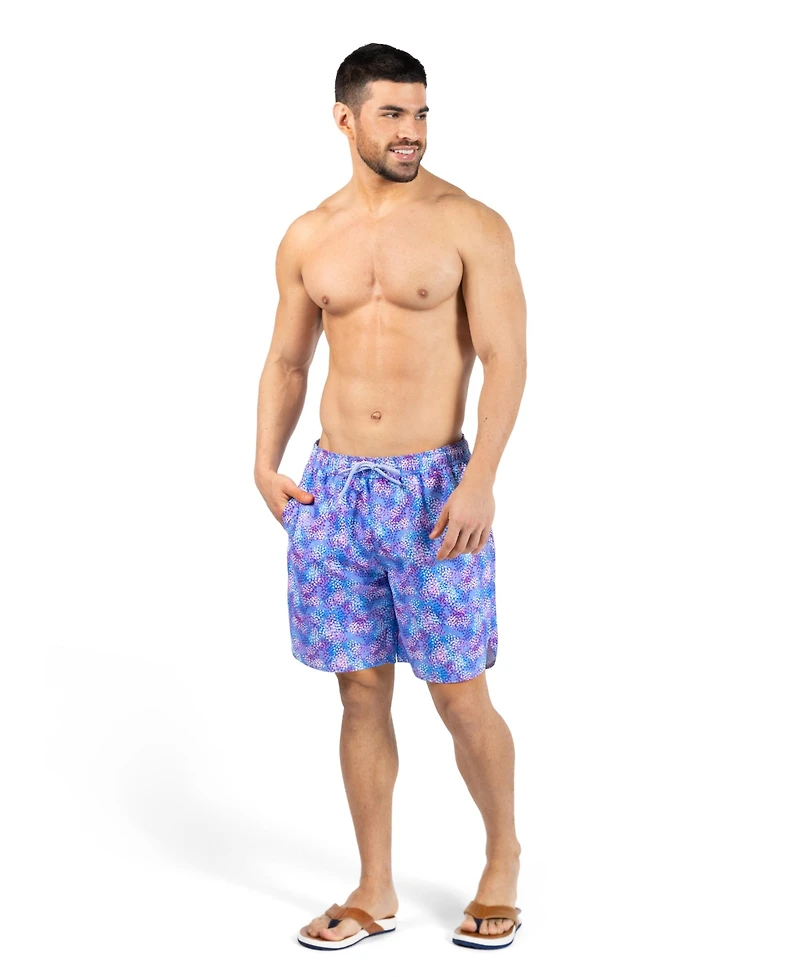 TailorByrd Men's Brushstroke Printed Swim Shorts
