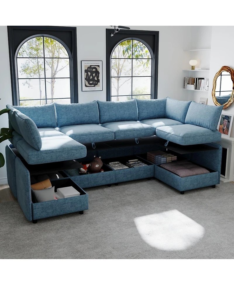 Streamdale Furniture Modular Sectional Sofa with Storage, Convertible Living Room Set