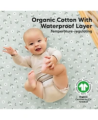 KeaBabies 2pk Soothe Waterproof Fitted Crib Sheets for Girl, Boy, 100% Soft Cotton Crib Mattress Protector Sheet